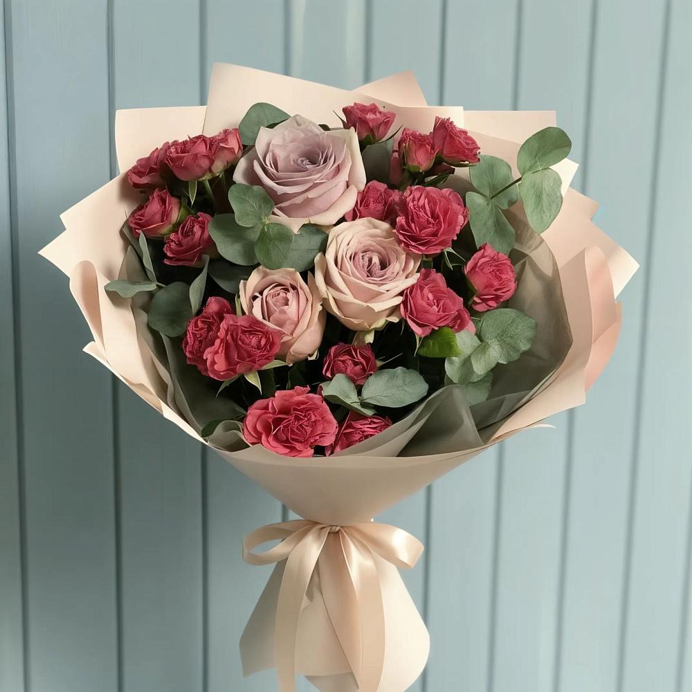 Букет цветов из: Гвоздики и Розы в Молзино