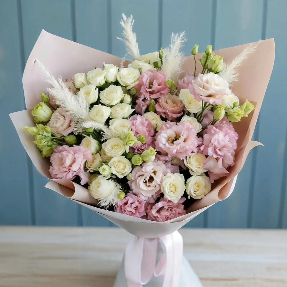 Букет цветов из: Альстромерии и Розы в Молзино