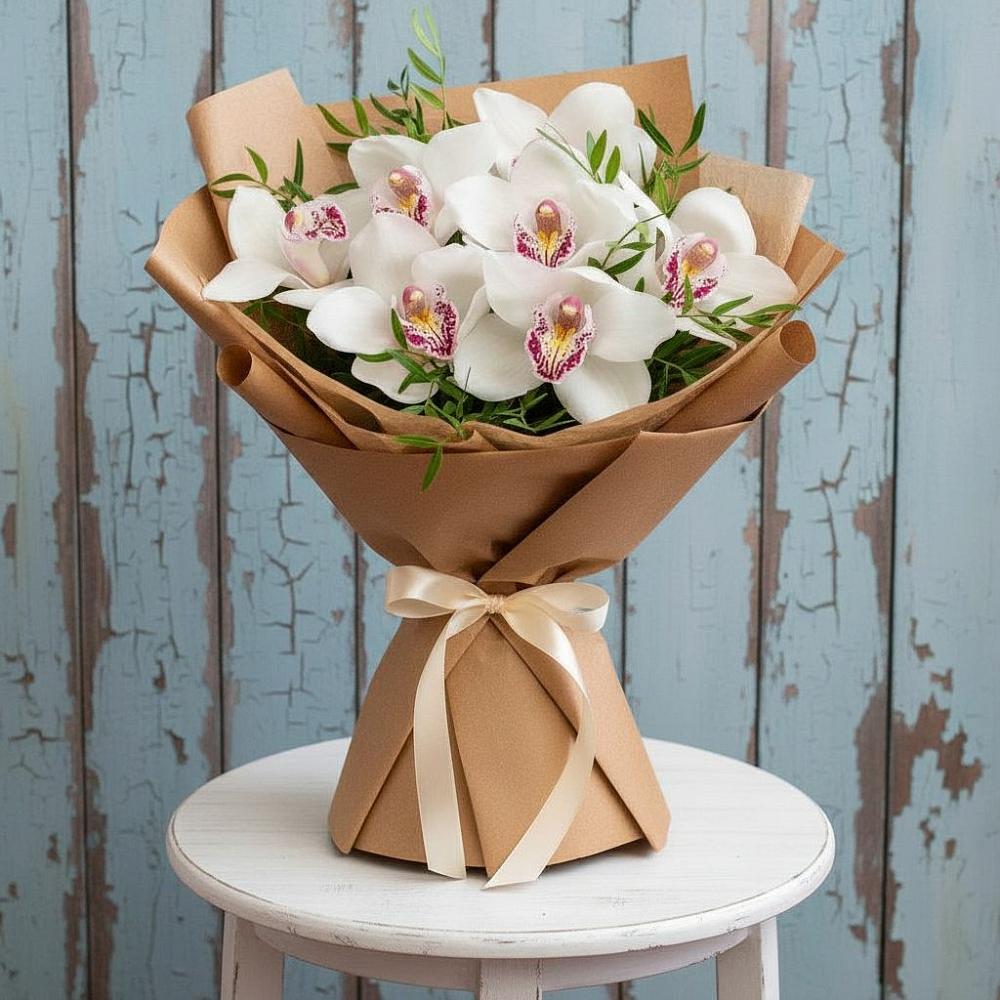 Букет цветов из: Орхидеи и Розы в Молзино