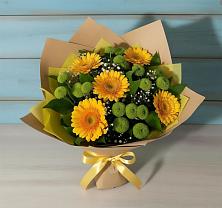 Букет цветов из:  Герберы и Хризантемы в Молзино