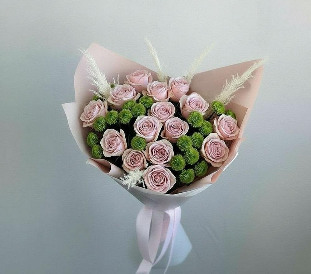 Букет цветов из: Розы и Хризантемы в Молзино