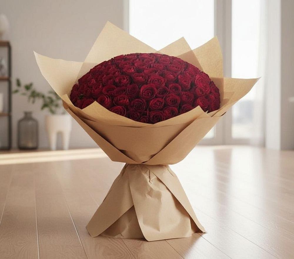 Букет 101 Красная роза в Молзино