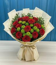 Букет цветов из:  Розы и Хризантемы #REPLACE_PRED# Молзино