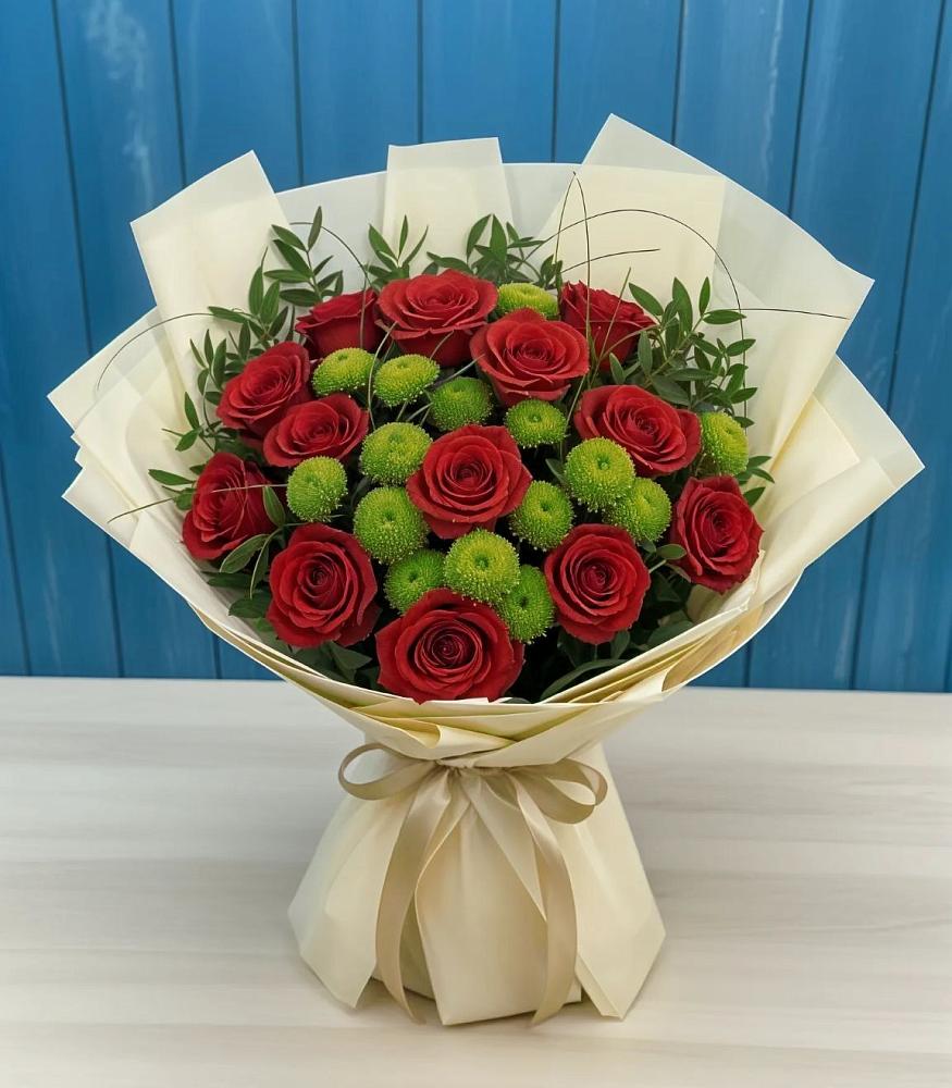 Букет цветов из: Розы и Хризантемы в Молзино